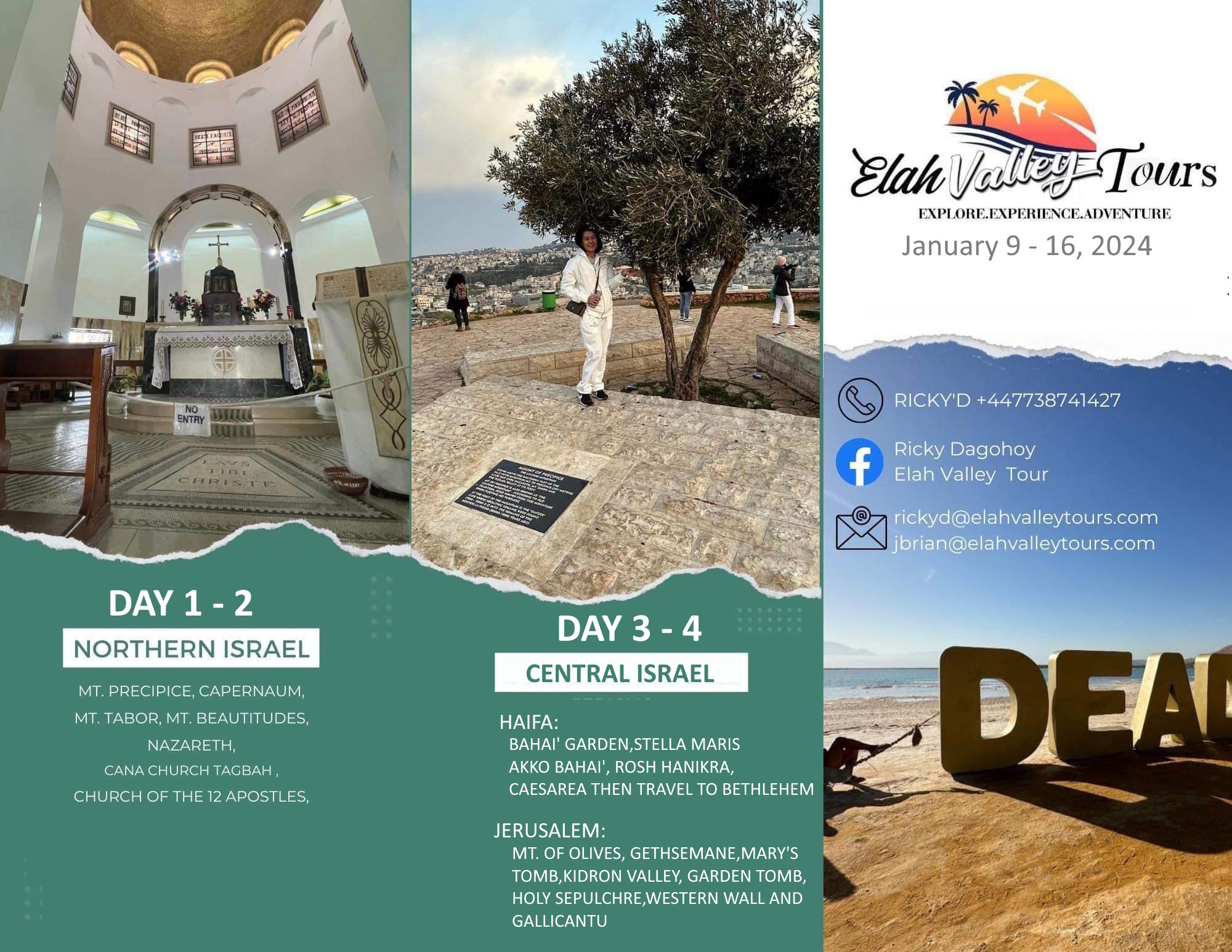 January 9 -16, 2024 Israel Pilgrimage