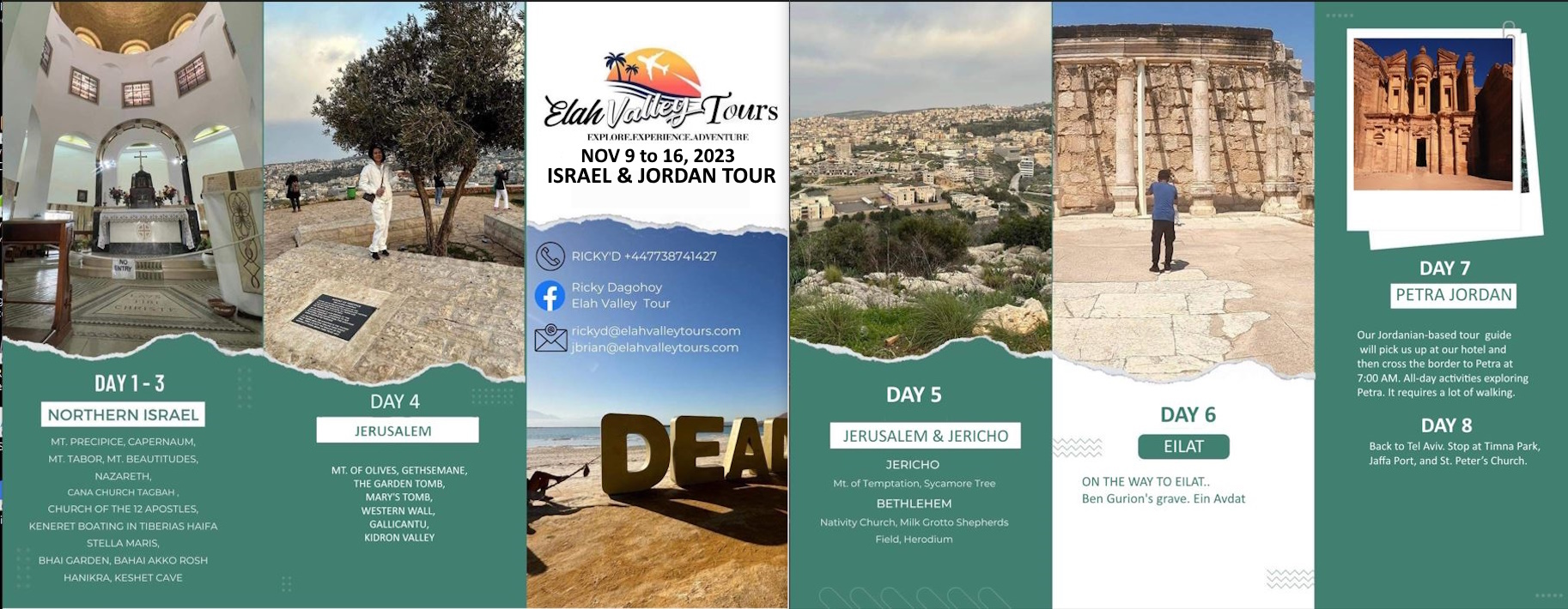 November 9 - 16, 2023 Israel & Petra Pilgrimage - TBD Pls Contact Us